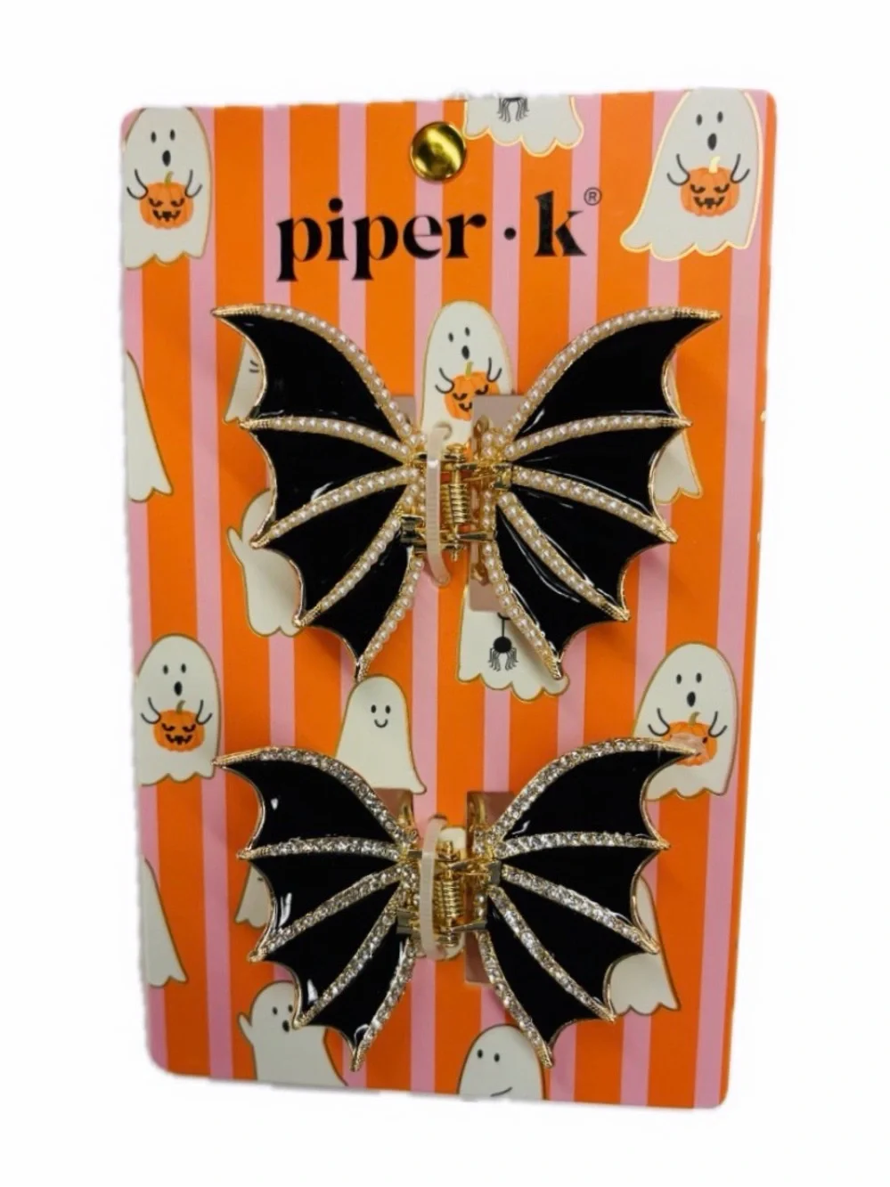 NWT ⚜️🖤⚜️ Piper K Enamel Bats Hair Claw Clip Set of 2